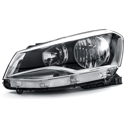 Farol Principal Foco Duplo Máscara Negra Aro Cromado Lado Esquerdo Gol Saveiro Voyage G6 2013 até 2016