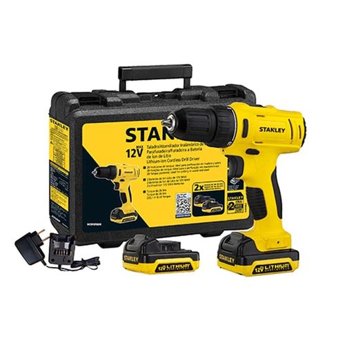 Parafusadeira Furadeira de Impacto 3/8 (10mm) - 127v - 12V Max Ion de Litio 2 Bateria 1,5ah com Maleta - SCH12S2K-BR - Stanley
