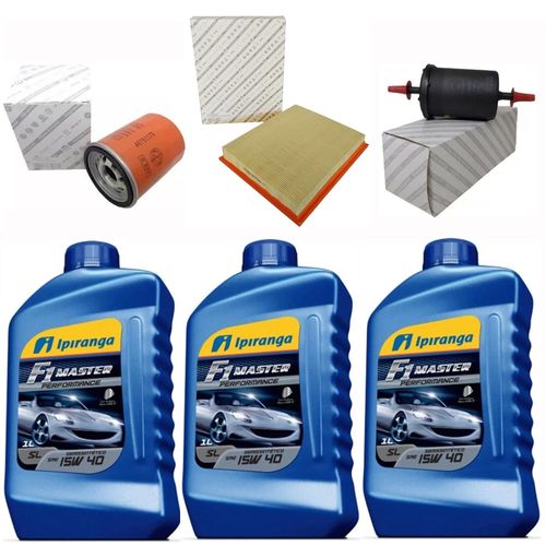 Kit Revisão 3 Litros Óleo 15W40 Ipiranga + Filtros Originais Palio Siena Strada Punto Idea Doblo Uno Fiorino Motor Fire 2001 até 2012