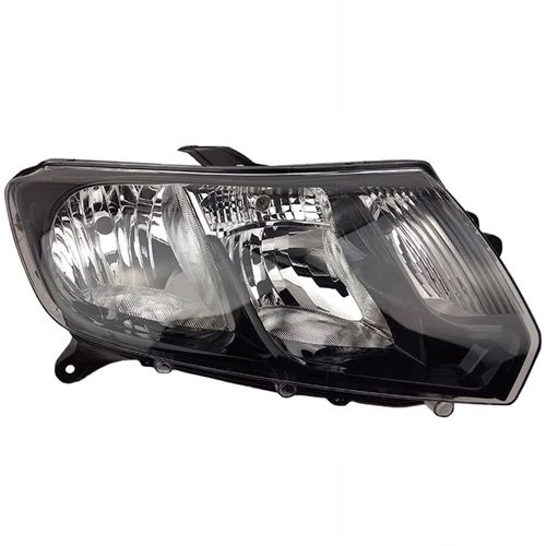 Farol Principal Foco Duplo Máscara Negra Friso Preto Lado Direito Logan e Sandero 2014 até 2019