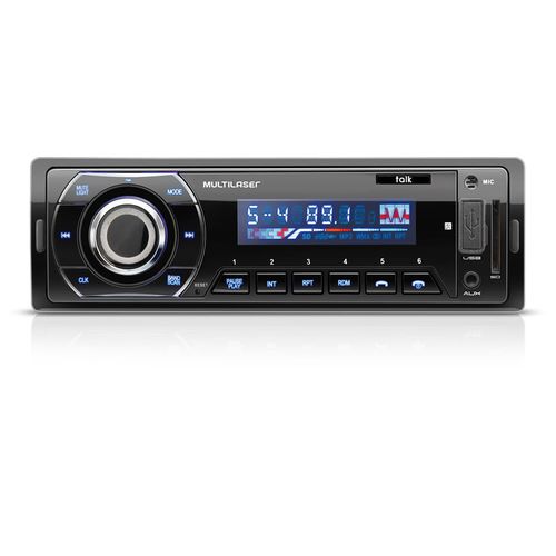 Som Automotivo Talk 1 Din Bluetooth MP3 LCD 4x45WRMS Rádio FM + USB + SD + AUX Multilaser - P3214