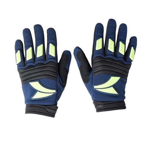 Luva para Motociclista Dedo Longo Tam. M Material Emborrachado e Couro Azul Atrio - MT037