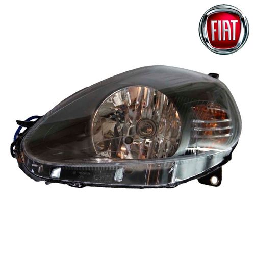 Farol Principal: Punto 2007 Até 2012 Cor Preta Com Canhão Cromado Série Especial Punto Itália