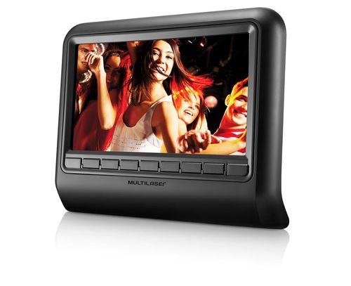 Monitor Automotivo Multilaser Pol. 9 Pol. Pol. Para Encosto De Cabeça Preto (Com Encaixe) - AU704