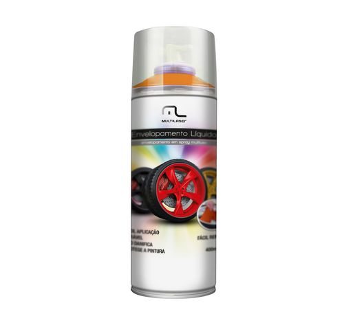 Spray de Envelopamento Liquido Emborrachado Laranja Fluorescente 400ml Multilaser - AU426