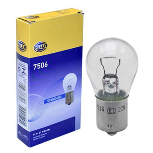 LAMPADA 21W / UNIVERSAL UNIVERSAL 1 POLO 12V BRANCA / HELLA 7506