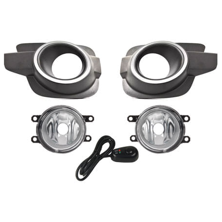Farol Auxiliar ( Kit) ( C/ Botao Univ) ( Grade Preta Aro Cromado) / Kwid 17- / Shocklight Sl221010cru