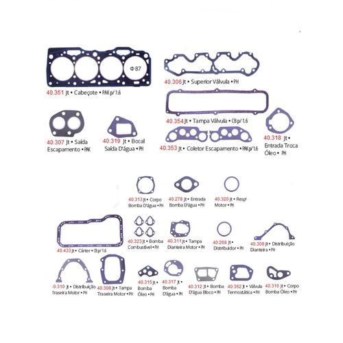 JT MOT UNO 1.6 40543 JUNTA MOTOR UNO 1.6 PATHWAY   Jogo