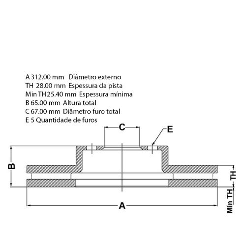 D FREIO MB CLASSE E D BD0414 FREMAX   Par