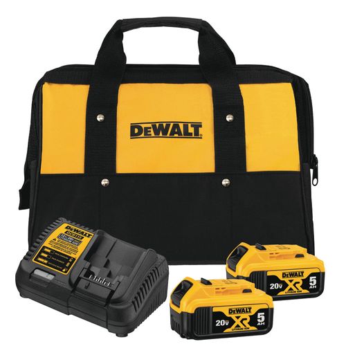 Kit com 2 baterias para parafusadeira DCD996 de 5Ah de 20V com carregador bivolt e bolsa - DCB205C2K-BR - Dewalt