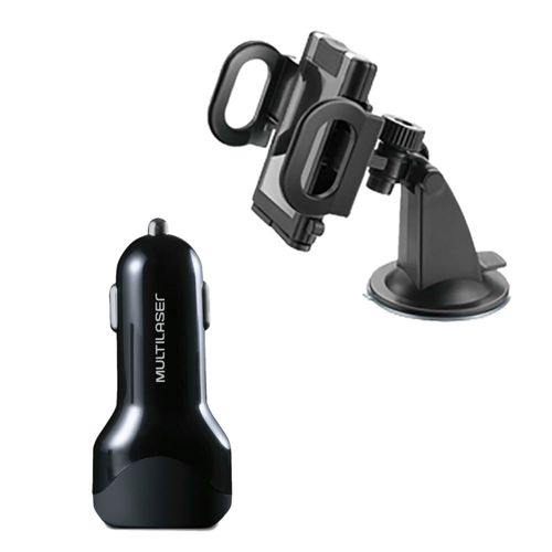 Combo car - Suporte Universal Veicular e Carregador Automotivo Concept 2 Multilaser - CB1140K