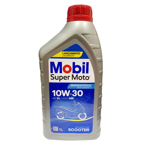 Óleo Mobil 4 Tempos 10w 30 Super Moto Scooter Semi Sintético 1 Litro