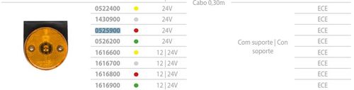 LANT LAT C/ SUP. FLEXIVEL P/ CARRETA LED VERMELHO 30 CM CABO ASPOCK ASP525900