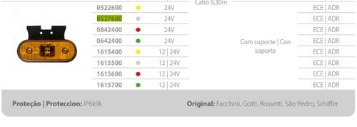 LANT LAT CARRETA FACHINI OVAL C/ LED CRISTAL 24V ASPOCK ASP527600