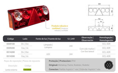 LENTE TRAS EUROPOINT II LD/LE ASPOCK ASP1363800