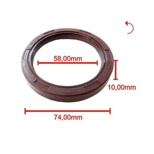 RETENTOR DE VOLANTE - ASIA TOWNER GAS 3 CIL - 58.00 X 74.00 X 10.00MM - BASTOS