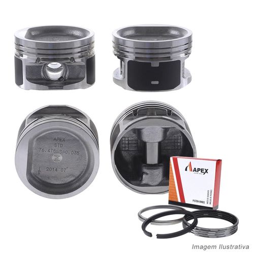 PISTAO COM ANEL - VW FOX GOLF POLO 1.6 8V GAS/FLEX 2002 A 2007 - APEX
