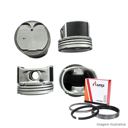 PISTAO COM ANEL - PEUGEOT 206/RENAULT CLIO 1.0L 16V GAS - APEX