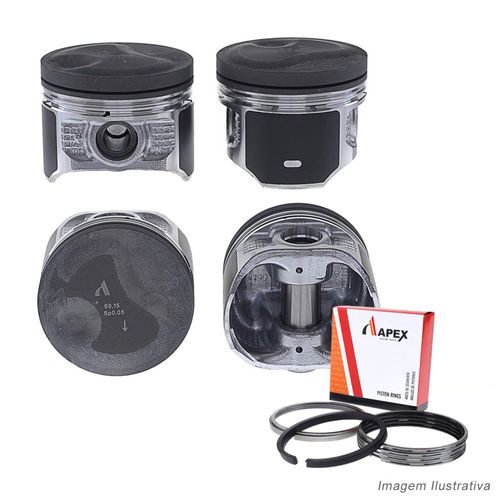 PISTAO COM ANEL - FORD ECOSPORT FIESTA KA 1.0 8V ZETEC ROCAM FLEX - APEX