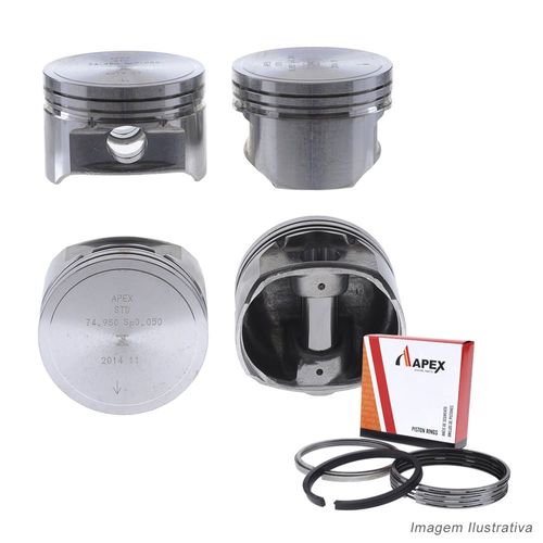 PISTAO COM ANEL - CITROEN C3/ PEUGEOT 206 1.4 8V APOS 2002 GAS/FLEX - APEX