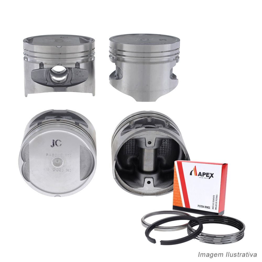 PISTAO COM ANEL - MITSUBISHI/HYUNDAI 2.4L 8V SOHC 1985 A 1992 - APEX