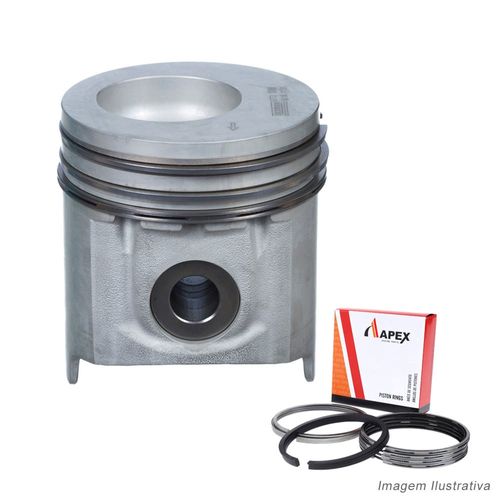 PISTAO COM ANEL - FORD/NEW HOLAND 6630/8030 ASPIRADO PINO 38MM 111,76MM ALT 127MM - APEX