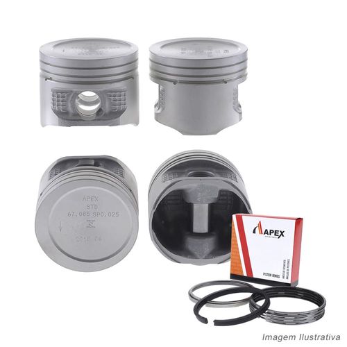 PISTAO COM ANEL - VW FOX GOL 1.0 8V FLEX 12/2007 A 2008 - APEX