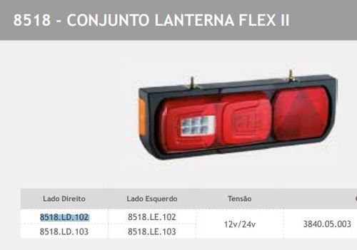 CONJUNTO TRASEIRA FLEX II LED LD IMPLEMENTO C TRIANGULO