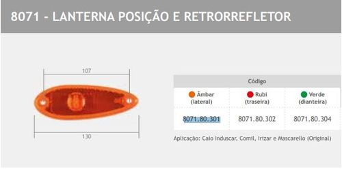 LANTERNA LAT POSICAO MASCARELLO/CAIO/INDUSCAR/CMIL IRIZAR AM