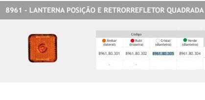 LANTERNA LATERAL GUERRA LIBRELATO S/ SUPORTE C/ LED C/ PLUG