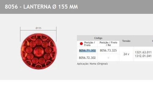 LANTERNA LED MODULO NOMA VERMELHA POSICAO/FREIO C PARAFUSO