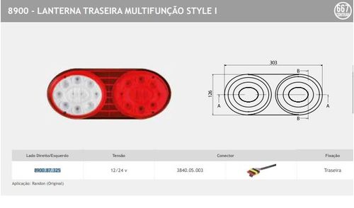 LANTERNA TRASEIRA RANDON NOVA LED BIVOLT  LD/LE (MODULO)