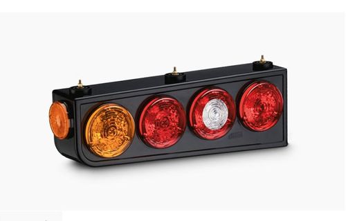 CONJUNTO TRASEIRA UNIVERSAL C/ ABA E LED 24V METALIZADA