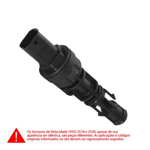 DS - 2518 - SENSOR DE VELOCIDADE (VSS) KANGOO 1.0 4CIL 8V GASOLINA 00 > 01  CLIO 1.0 4CIL 16V GASOLINA 99 > 04 ...