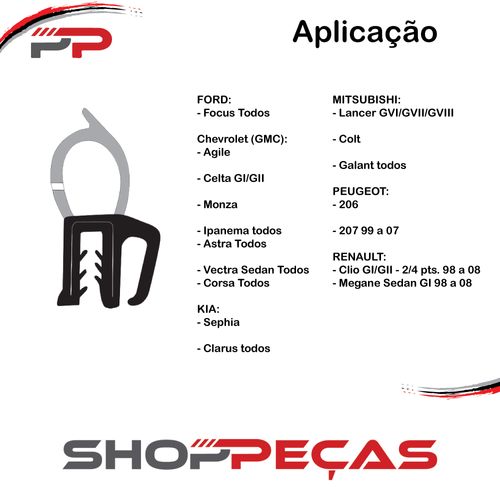 Borracha Do Porta-malas Peugeot 206  De Ano 2001 A 2009
