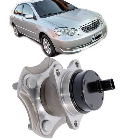 Cubo de Roda Traseiro Com Rolamento Toyota Corolla1.8 e 1.6 16V Fielder de 2003 a 2008 todos Com freio ABS