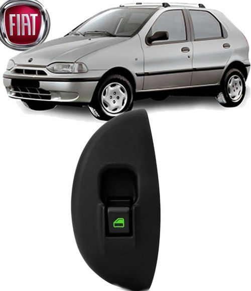 Botao Interruptor Vidro Eletrico Palio Siena 1996 a 2004 Young Simples Led Verde