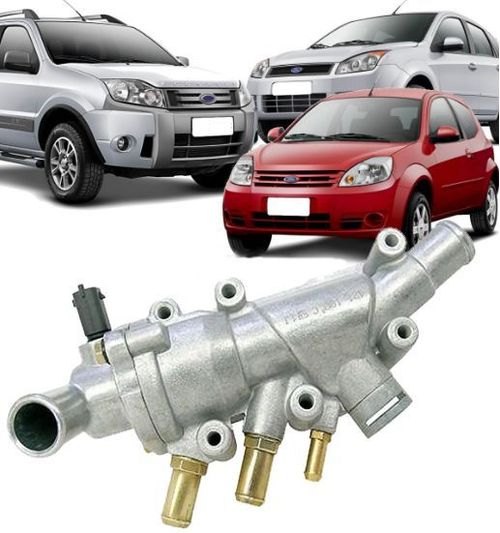 Válvula Termostática Ecosport Fiesta Ka Focus Flex Alumínio com Carcaça