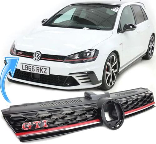 Grade Dianteira do Parachoque Golf Gti Mk7 de 2017 à 2019 - Logo Vermelho