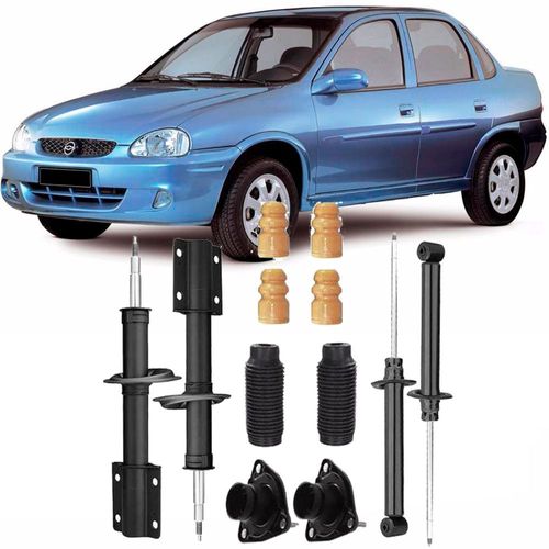 Kit 4 Amortecedor e Coxim Corsa ate 2002 Celta Prisma e Classic