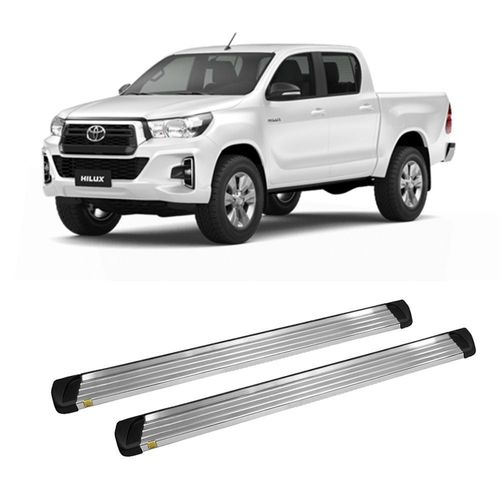 69303 ESTRIBO LATERAL / PICKUP/UTILITARIOS HILUX PICK-UP / (PRETO) (ELETRICO RETRATIL) (ALUMINIO) (PAR) C&K