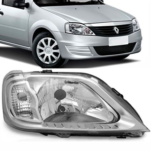 Farol Principal Cromado Renault Logan 2007 até 2010