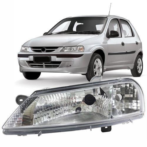Farol Principal Cromado Chevrolet Celta 2000 até 2006
