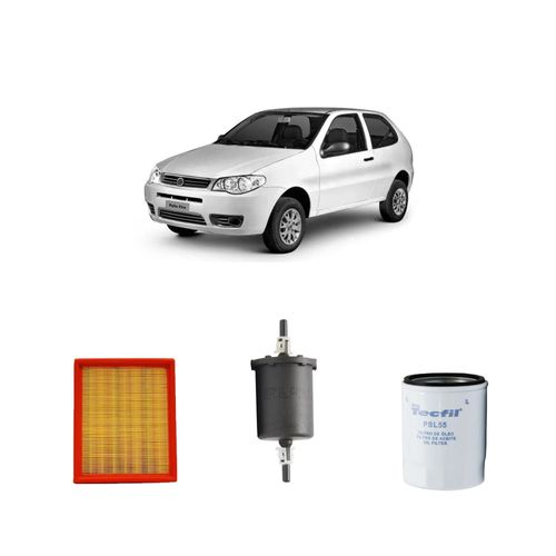 Kit filtros, ar do motor, combustível e óleo lubrificante Tecfil - Palio 1.0 8v Flex 2004