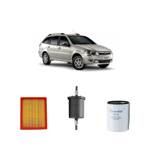 Kit filtros, ar do motor, combustível e óleo lubrificante Tecfil - Palio Weekend 1.4 8v Flex 2015