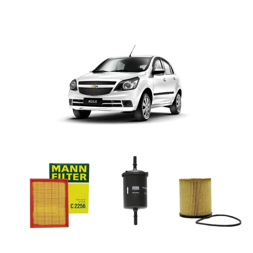 Kit filtros, ar do motor, combustível e óleo lubrificante MANN - Agile 1.4 Flex Econo Flex 2012