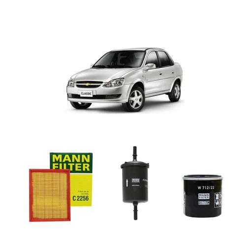 Kit filtros, ar do motor, combustível e óleo lubrificante MANN - CLASSIC 1.0 8V Flex 2008