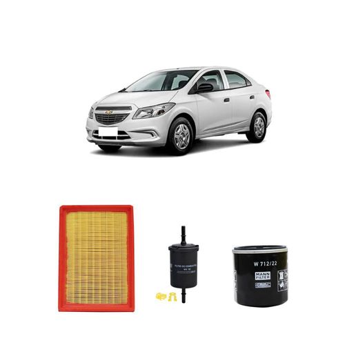 Kit filtros, ar do motor, combustível e óleo lubrificante MANN - PRISMA 1.4 8V Econoflex 2019
