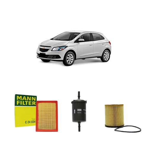 Kit filtros, ar do motor, combustível e óleo lubrificante MANN - Onix 1.0 Flex 2019