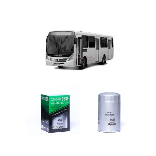 FILTRO ÓLEO REDUX32 OS35 31843301 PSL301 - MERCEDES BENZ OH 1418 OM 366 LA DIESEL DE 1/1995 A 2022